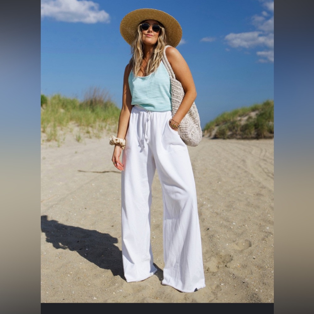 NWT SPLENDID French terry beach pant in white size xs / s